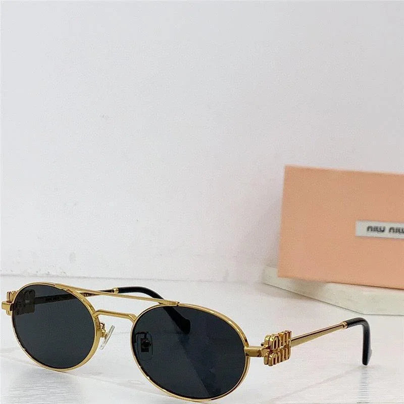 Miu Miu MU54ZS Oval Gold-Black Frame 53mm Women&