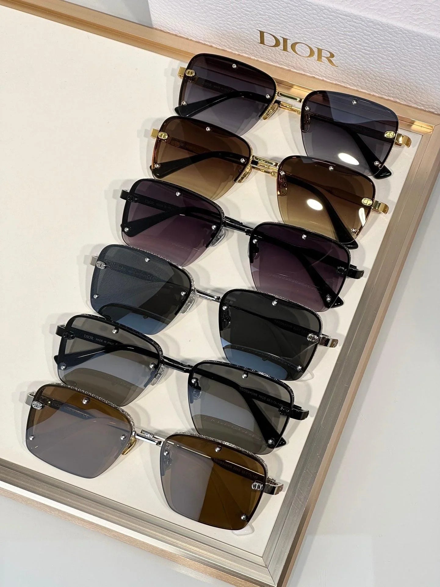 DIOR HOMME NeoDior S4U Mirrored Rectangular Sunglasses✨