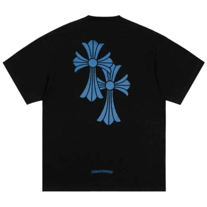 Chrome Hearts Double Cross Blue Logo T-Shirt