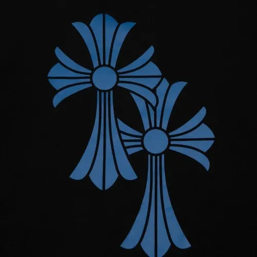 Chrome Hearts Double Cross Blue Logo T-Shirt