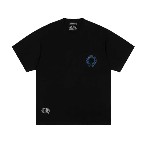 Chrome Hearts Double Cross Blue Logo T-Shirt
