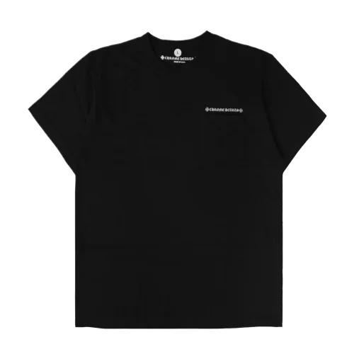 Chrome Hearts 3 Leather Cross Patch Black T-Shirt