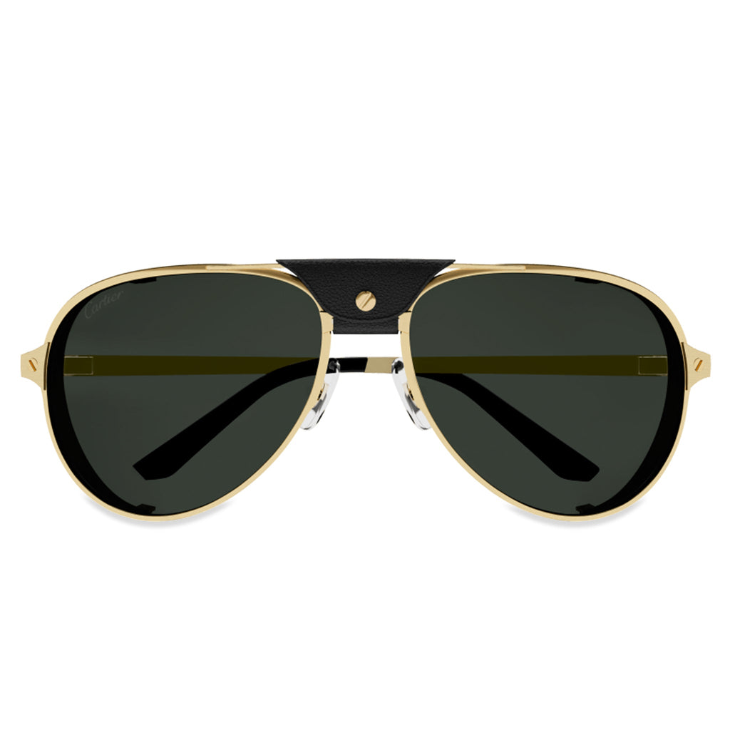 Cartier Santos De Cartier CT0296S-001 Black Gold Sunglasses
