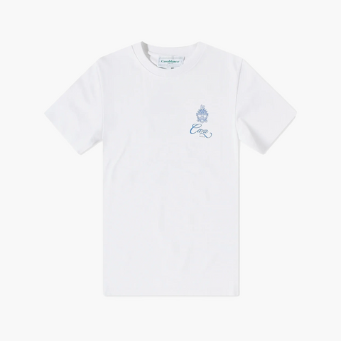 Casablanca T-Shirt Caza Emblem Blanc