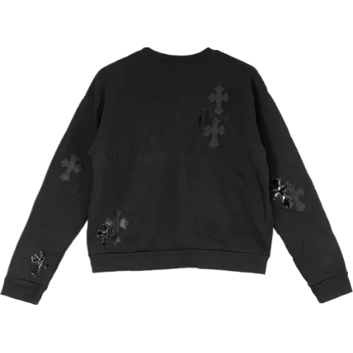 Chrome Hearts Black Patent Leather Cross Sweatshirt