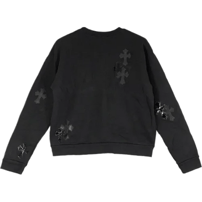 Chrome Hearts Black Patent Leather Cross Sweatshirt