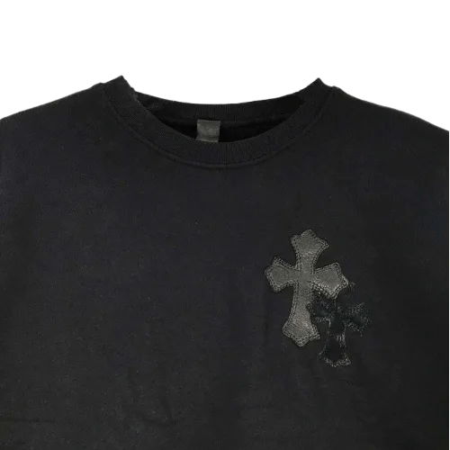 Chrome Hearts Black Patent Leather Cross Sweatshirt