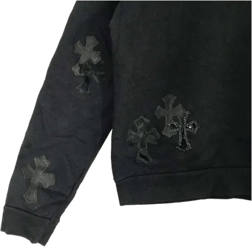 Chrome Hearts Black Patent Leather Cross Sweatshirt
