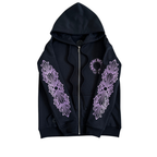 Chrome Hearts Zip Up Purple Black Hoodie