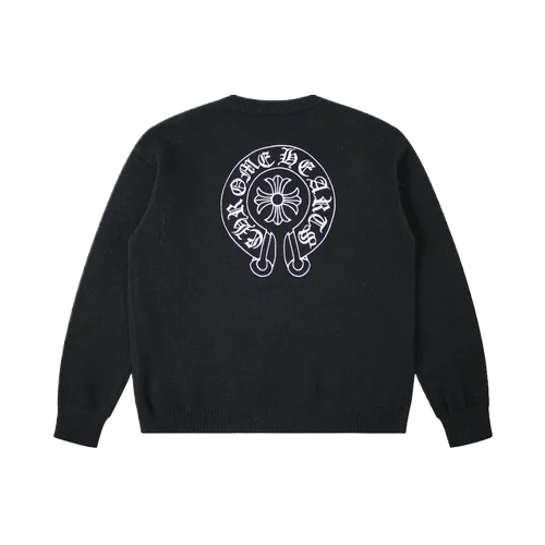 2 Different Chrome Hearts Embroidery Logo Black Sweatshirt