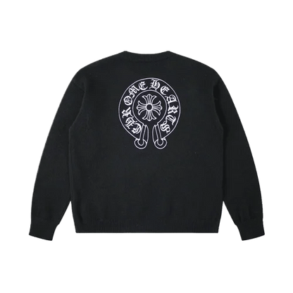 2 Different Chrome Hearts Embroidery Logo Black Sweatshirt