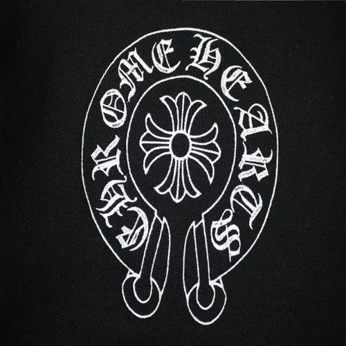 2 Different Chrome Hearts Embroidery Logo Black Sweatshirt