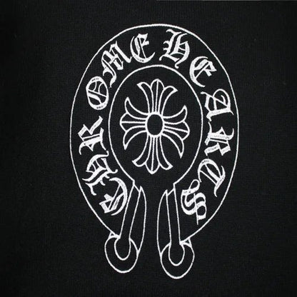 2 Different Chrome Hearts Embroidery Logo Black Sweatshirt