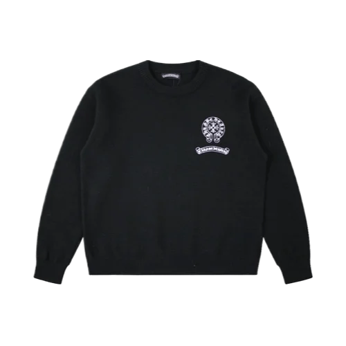 2 Different Chrome Hearts Embroidery Logo Black Sweatshirt