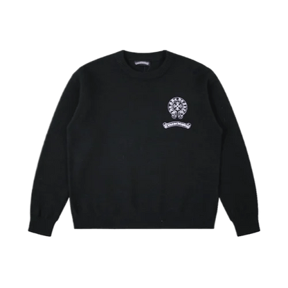 2 Different Chrome Hearts Embroidery Logo Black Sweatshirt