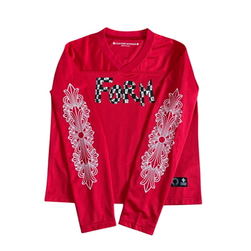 Chrome Hearts Matty Boy Mesh Jersey Red Long Sleeve Tee