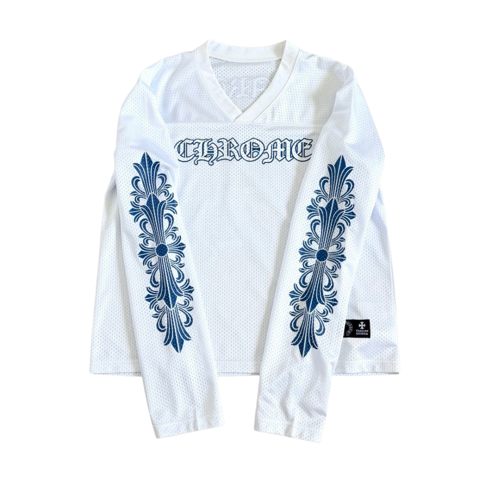 Chrome Hearts Matty Boy Mesh Jersey White Long Sleeve Tee Main image