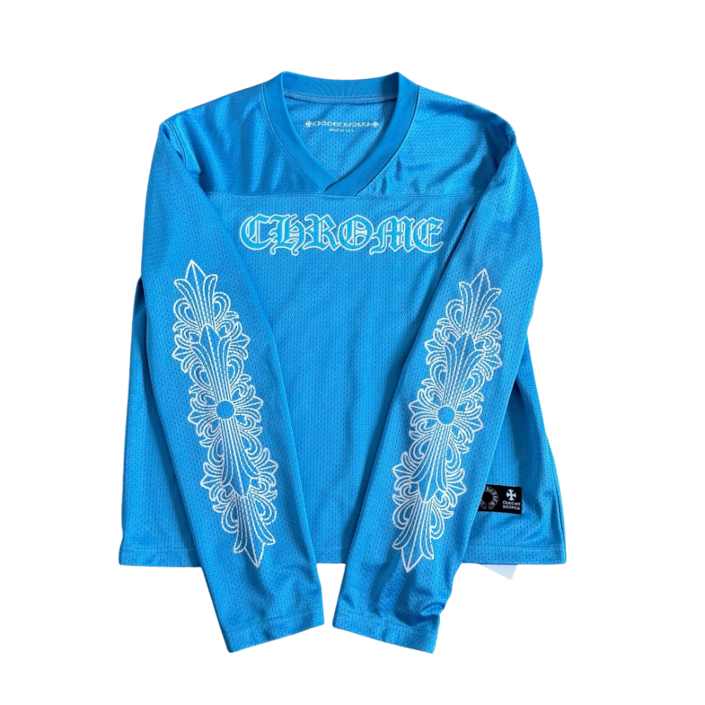 Chrome Hearts Matty Boy Mesh Jersey Blue Long Sleeve Tee Main image