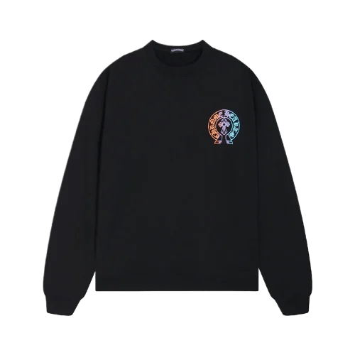 Stylish Chrome Hearts Vibrant Cross Logo Black Sweatshirt