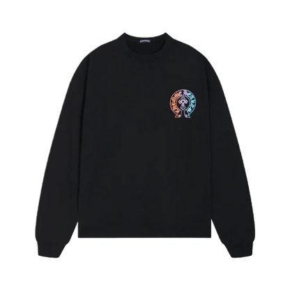Stylish Chrome Hearts Vibrant Cross Logo Black Sweatshirt