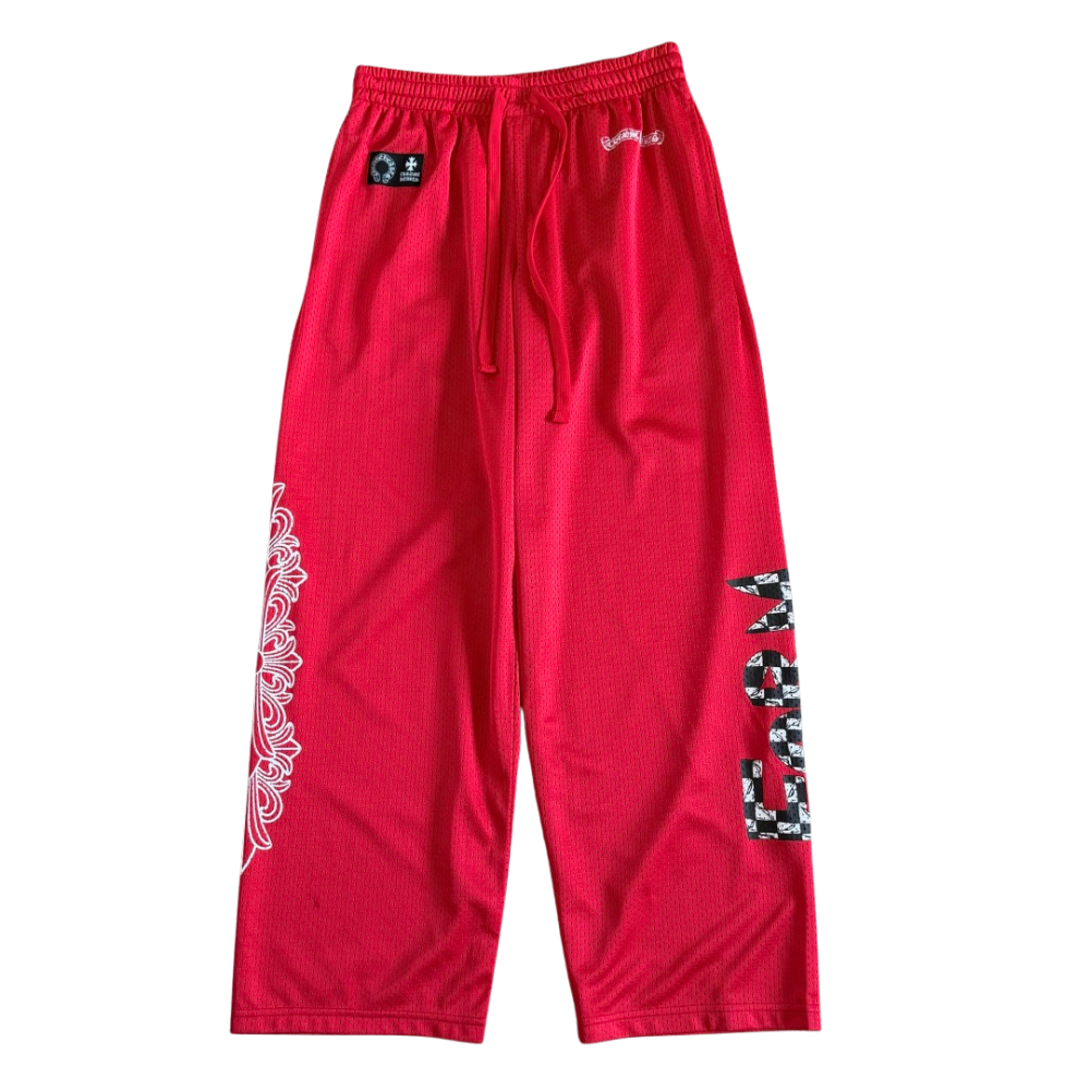 Chrome Hearts Mesh Warm Up Track Pants ‘Red’ Main image