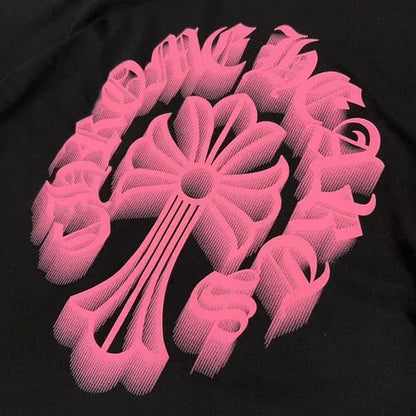 Chrome Hearts Holographic Pink Cross T-Shirt