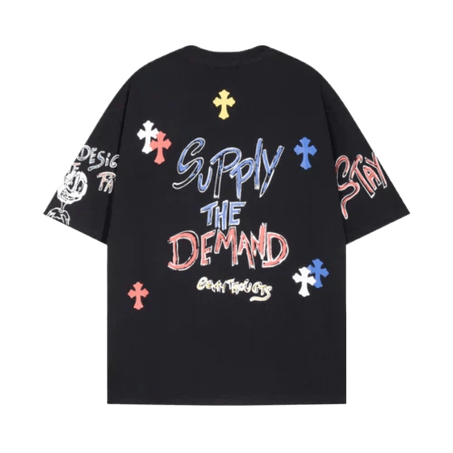 Chrome Hearts Supply The Demand Cross Logo Black Tee