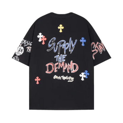 Chrome Hearts Supply The Demand Cross Logo Black Tee