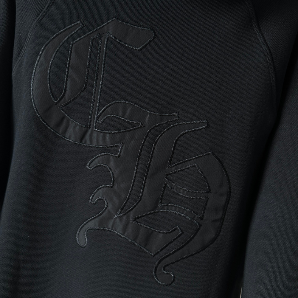 Chrome Hearts CH Cross Leather Patch Black Pullover Hoodie
