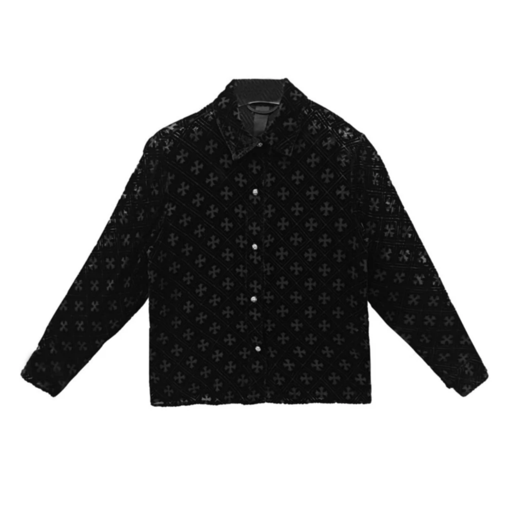 Chrome Hearts Velvet Burnout Cross Long Sleeve Shirt Main image
