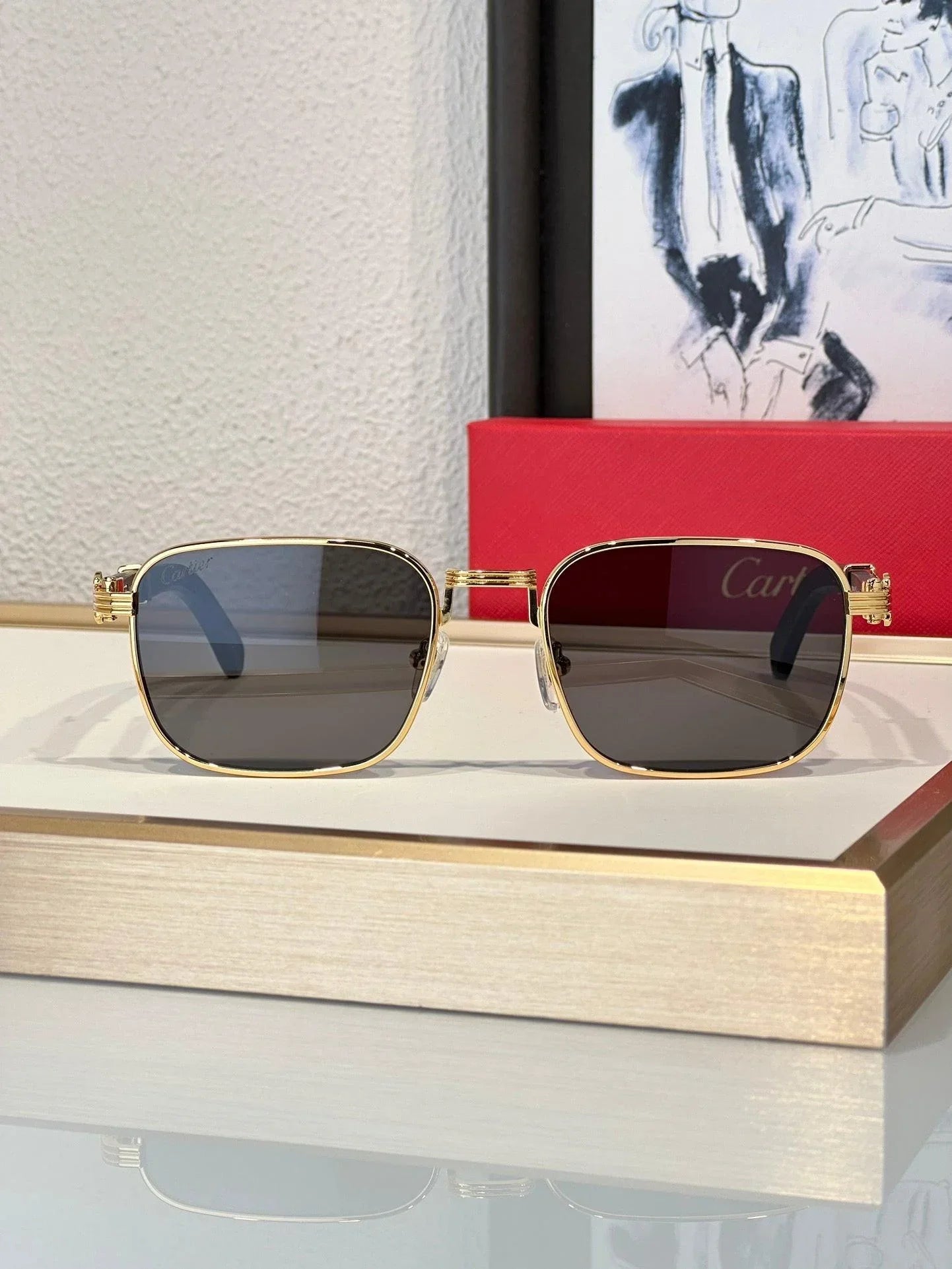 Cartier CT 0363S-NV Horn (Gold/Black) / Wood (Gold/Red)  $3495 ✨