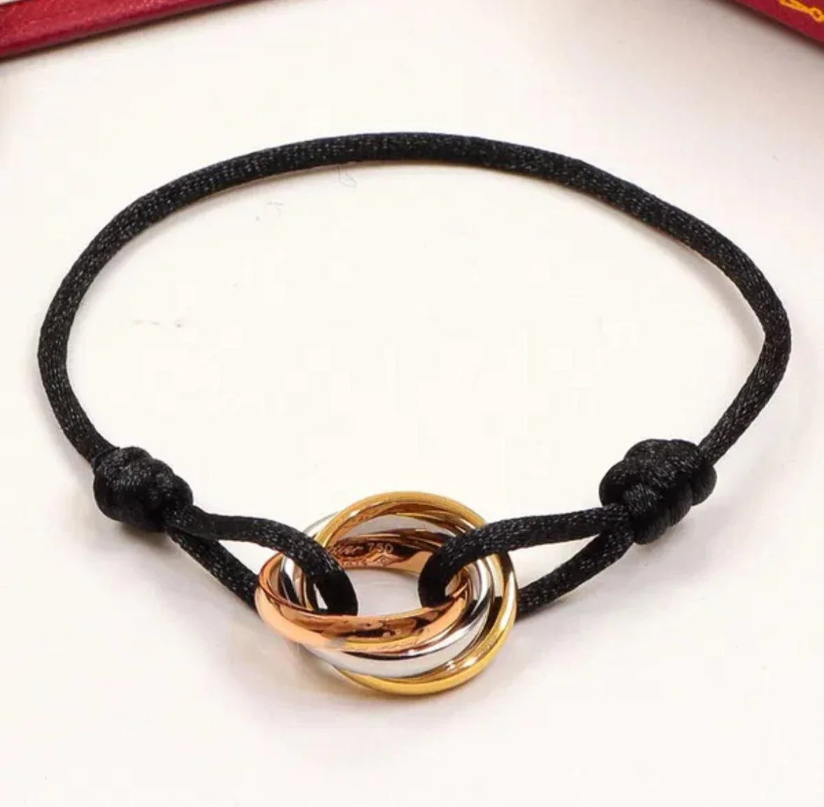 Cartier 18K Gold Plated Jewelry TRINITY Bracelet yellow rose silver ✨