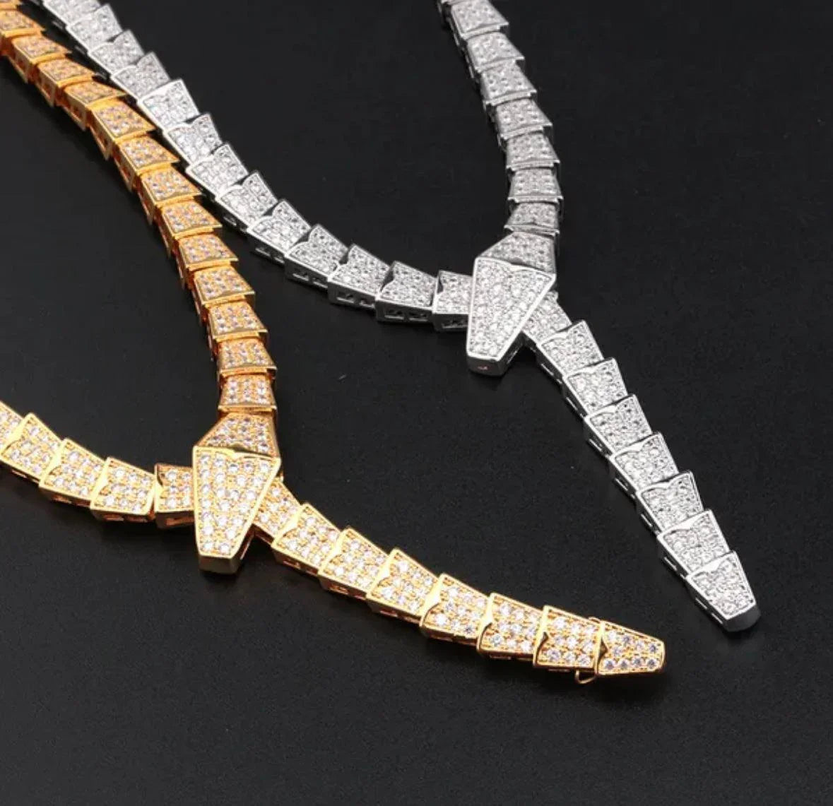 BVLGARI SERPENTI VIPER NECKLACE 18K Gold Plated Women's Jewelry GOLD-ROSE-WHITE  ✨