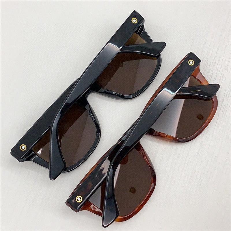 Mont Blanc Sunglasses MB 0254 S 001 Black / Silver Grey Lens Aviator 53-18🏎
