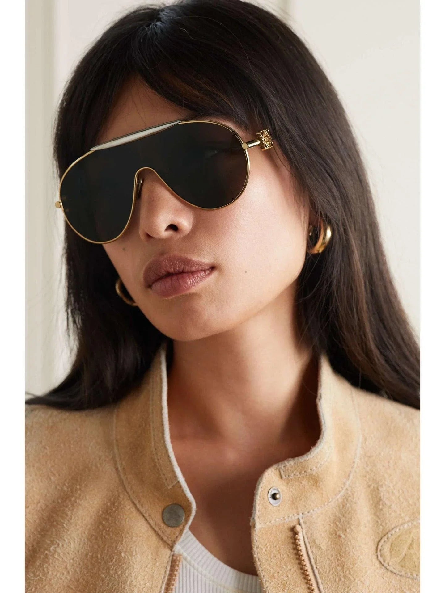 New Season LOEWE Spoiler aviator mask glasses in metal 40111U ✨