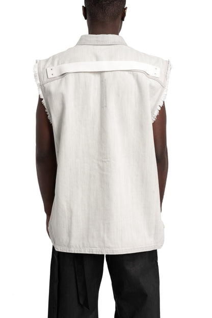 Sleeveless Tommy Overshirt, Milk Wash Denim DMW