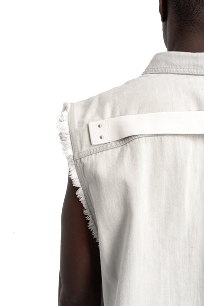Sleeveless Tommy Overshirt, Milk Wash Denim DMW