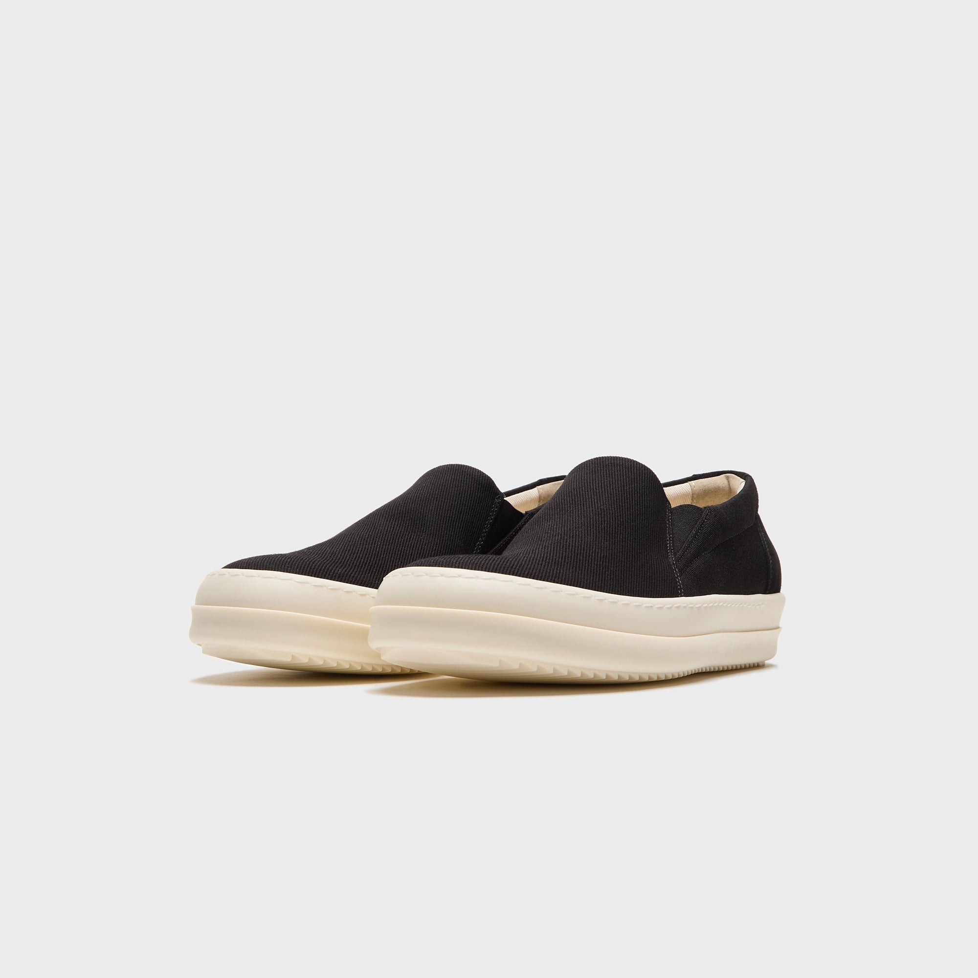 Rick Owens Temple Penta Boat Sneaks – Black / Milk Secondary image