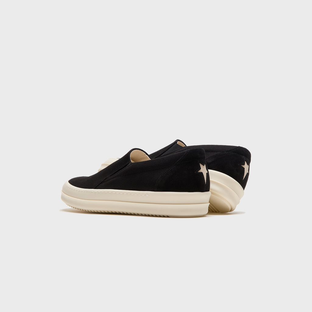 Rick Owens Temple Penta Boat Sneaks – Black / Milk