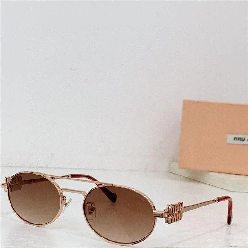 Miu Miu MU54ZS Oval Gold-Black Frame 53mm Women&