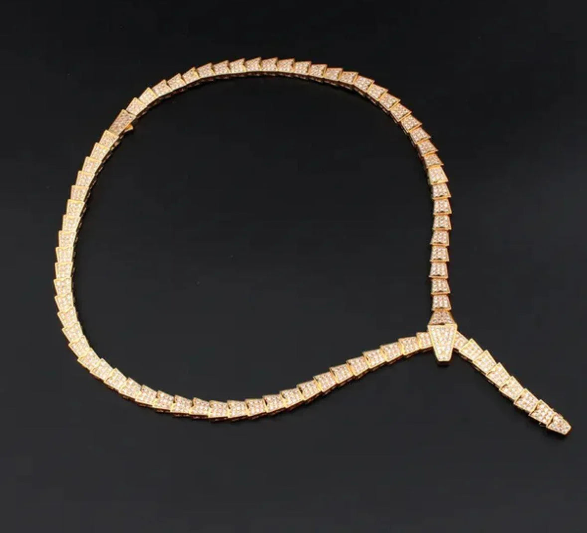 BVLGARI SERPENTI VIPER NECKLACE 18K Gold Plated Women's Jewelry GOLD-ROSE-WHITE  ✨