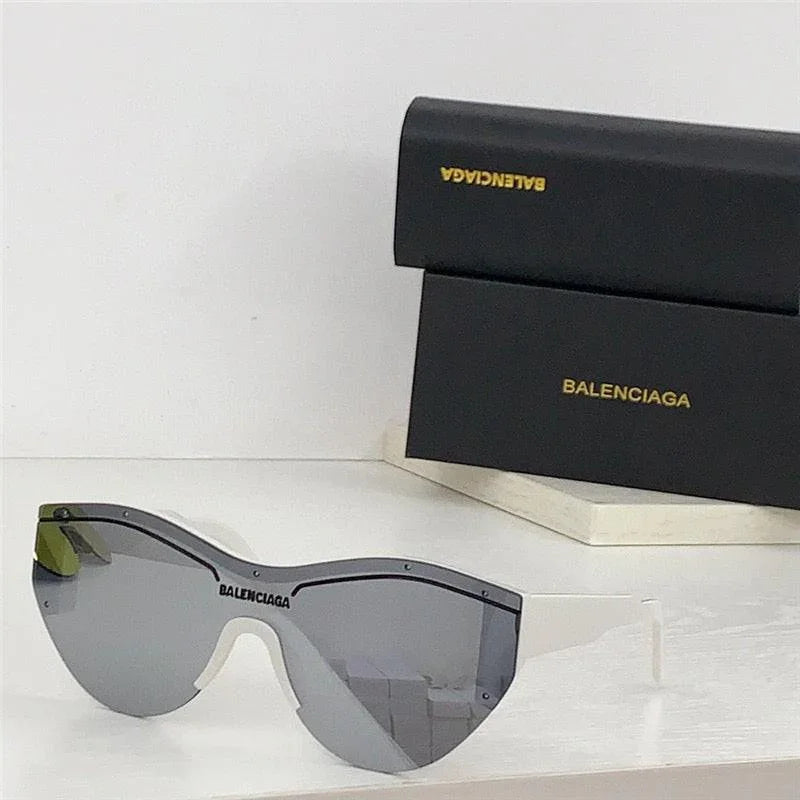 BALENCIAGA SKI 0004 Navy Blue Shield Mask Fashion Sunglasses BB0004SA Unisex 010  🖤