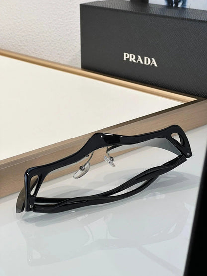 PRADA PR A25S (1AB5S0)- BLACK-PEACH-GREEN | SUNGLASSES Unisex  🟥