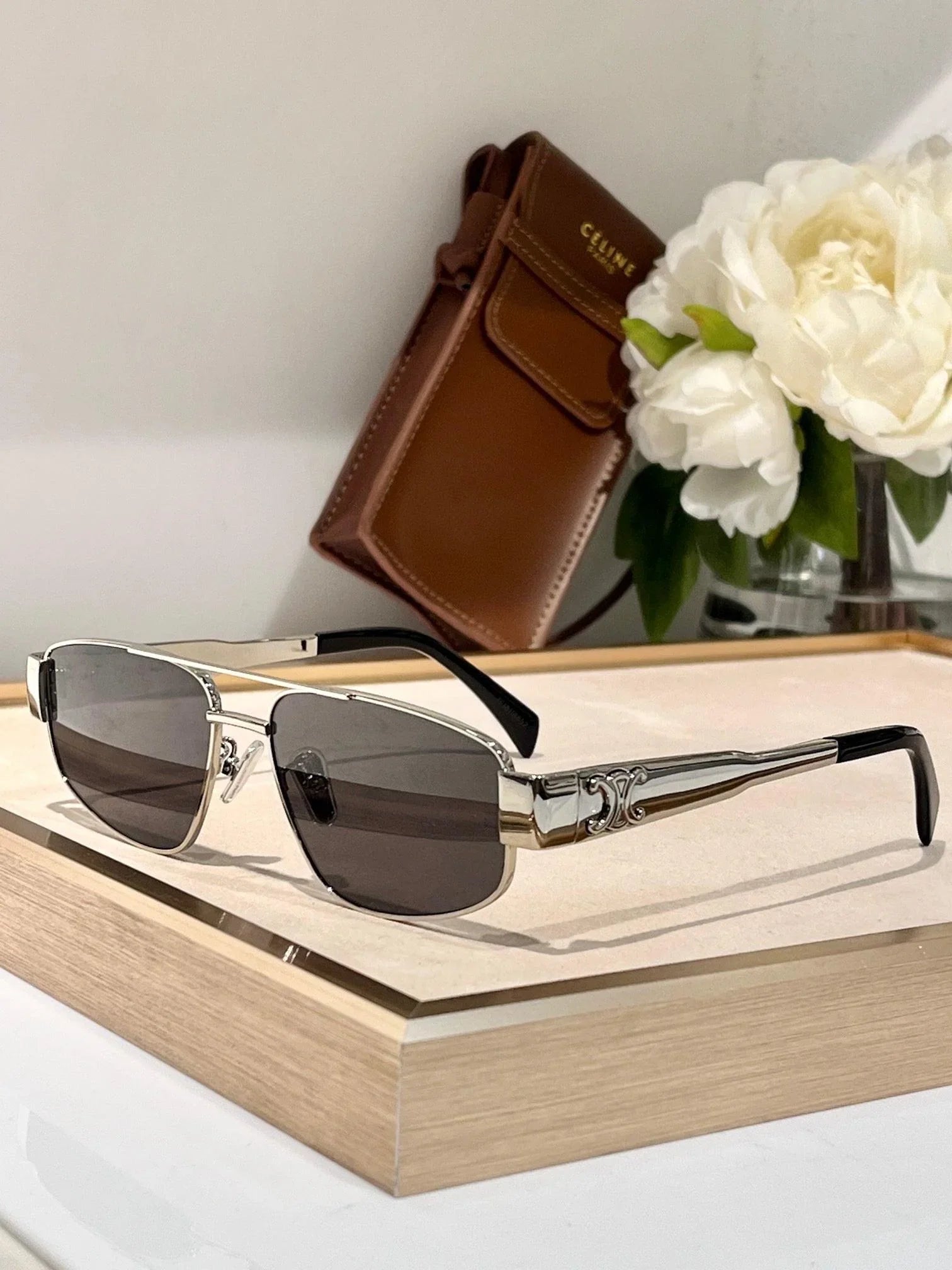 2024 a CELINE ovals Triomphe Metal CL 40281 U Sunglasses ✨