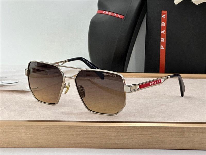 Prada Men's  Black / Silver Grey Lens Aviator 51-18🖤