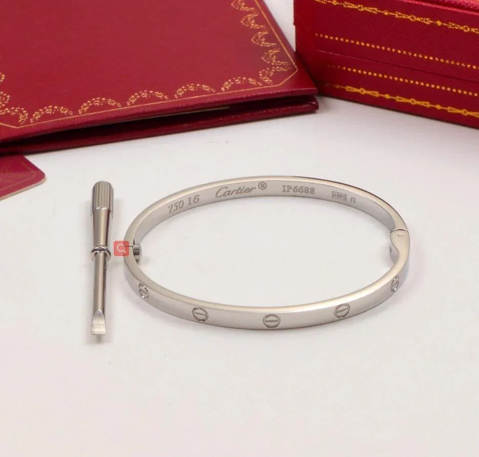 Cartier 18K Gold Plated Jewelry LOVE Bracelet yellow rose silver ✨