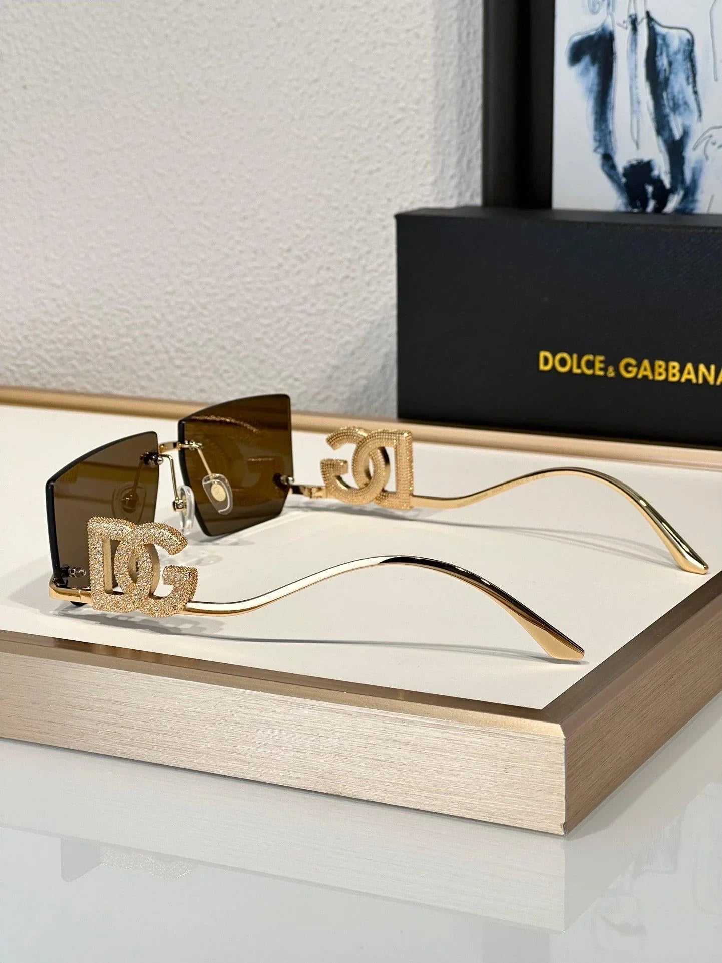 Dolce&amp;Gabbana 2304B Crystal DG Metal Rectangle Women&