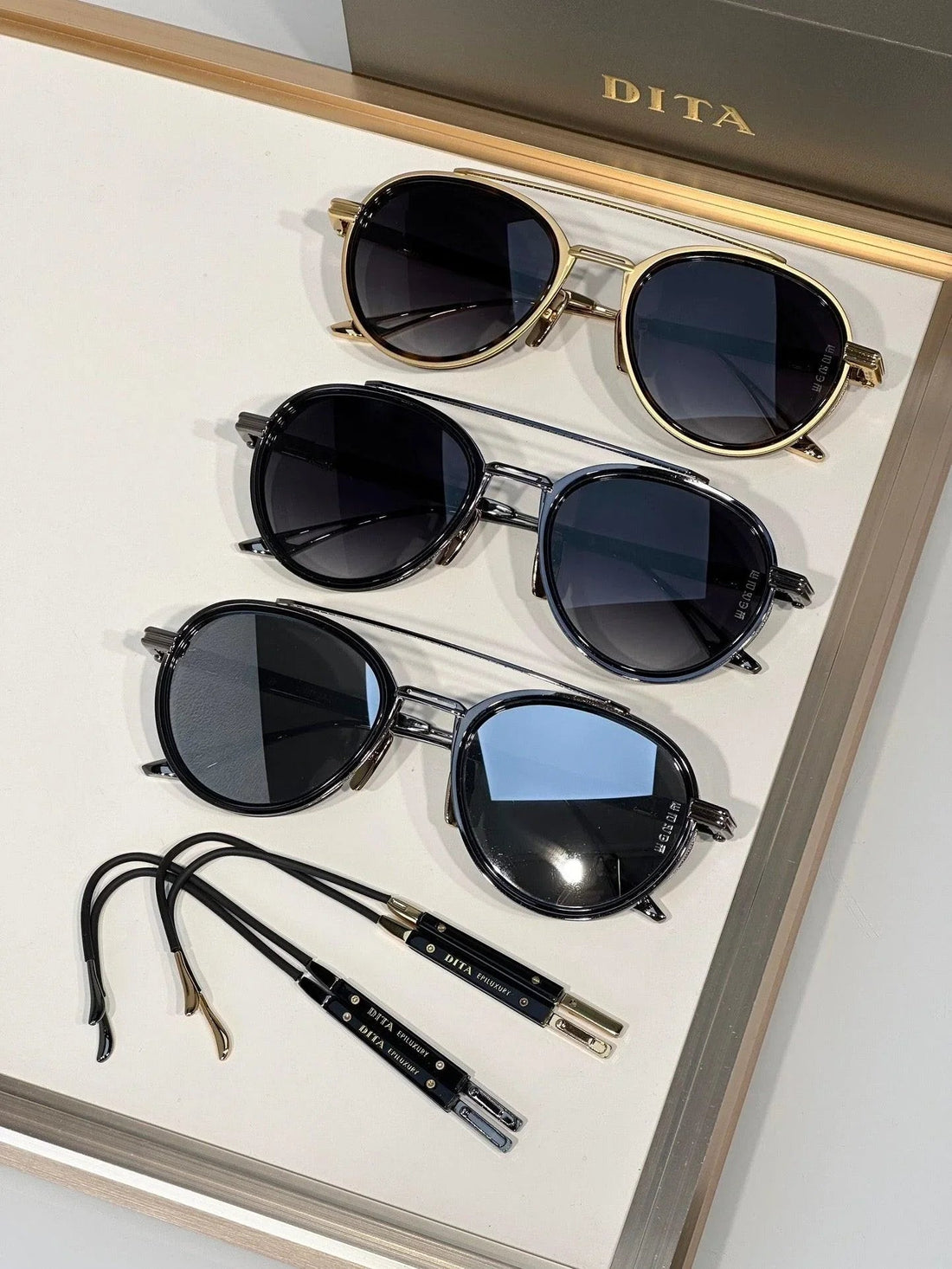 Dita Eyewear  Dita Epiluxury EPLX.4 DES 004 01 Interchangeable Sides Limited Edition Polarised Sunglasses 🔱