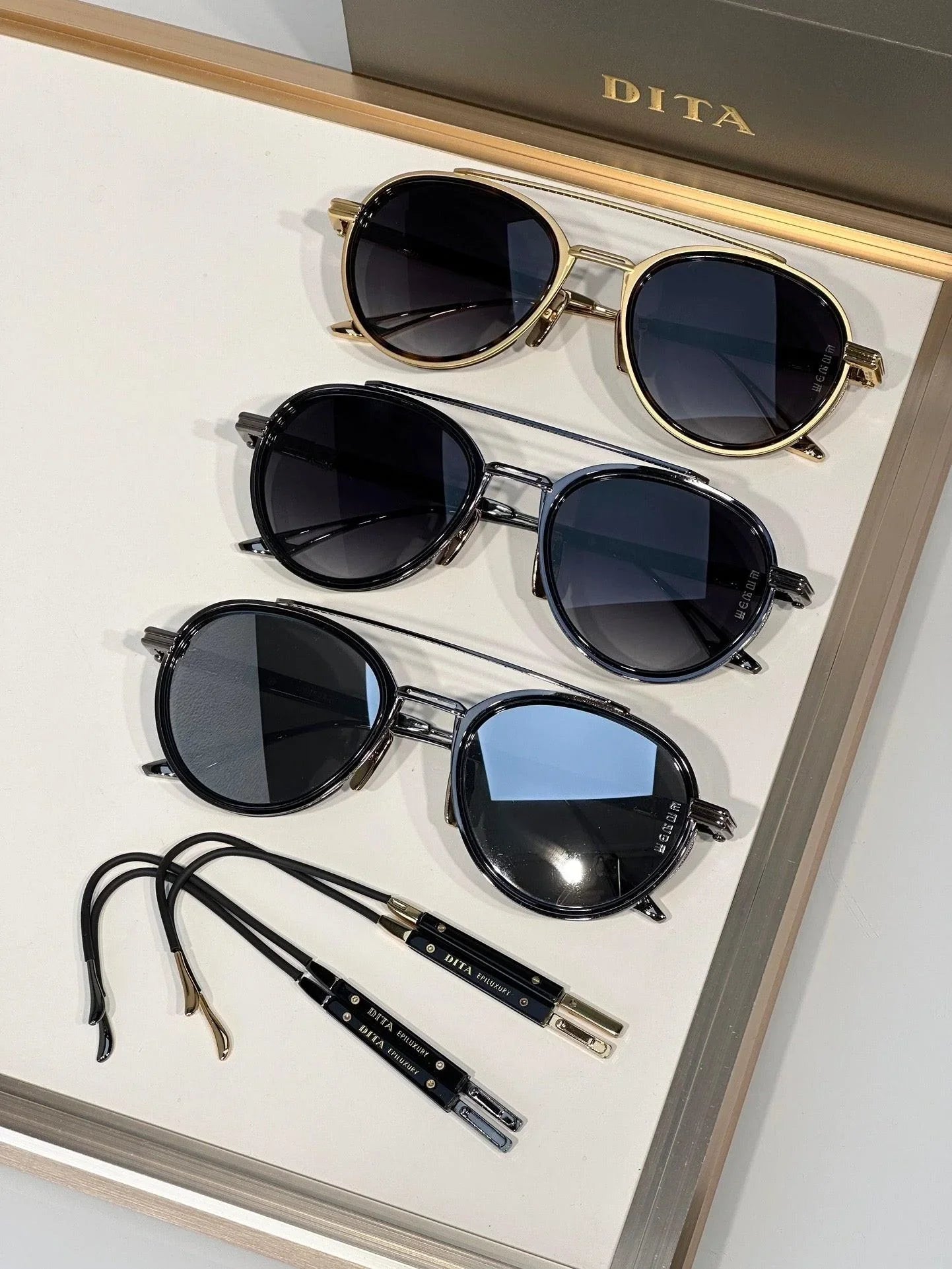 Dita Eyewear  Dita Epiluxury EPLX.4 DES 004 01 Interchangeable Sides Limited Edition Polarised Sunglasses 🔱