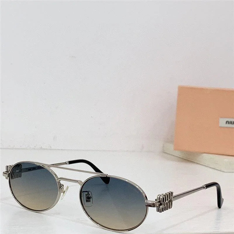 Miu Miu MU54ZS Oval Gold-Black Frame 53mm Women's Sunglasses✨